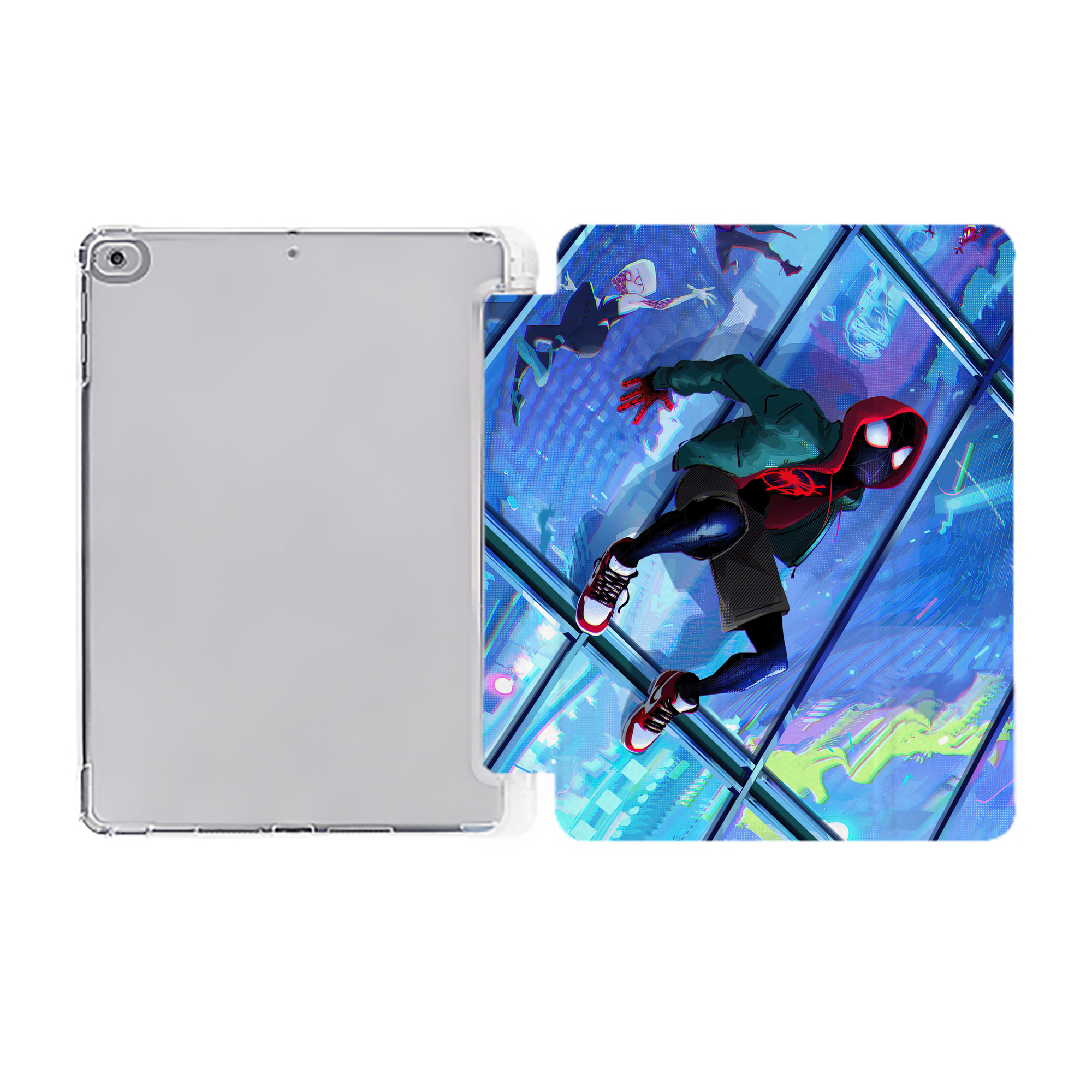 （画像用） Spider Man スパイダーマン IPad ケース ペン収納付き 三つ折りスタンド PUレザー×シリコン 対応機種9.5/10.5/10.9インチ